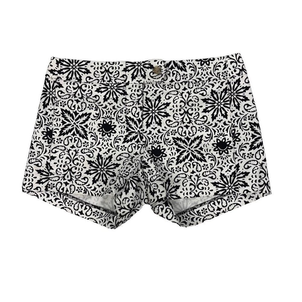 J. Crew Black White Printed Chino Shorts size 0